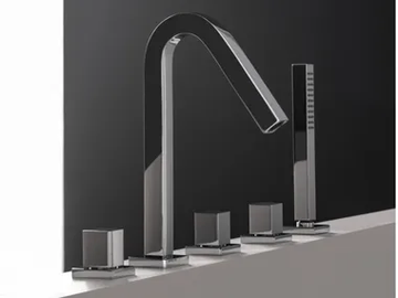 X-CHANGE - Deck mounted 5 hole Recessed brass bathtub tap by Rubinetterie Treemme - view 2